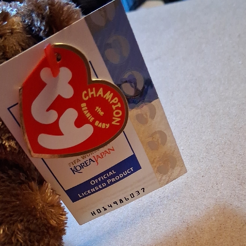 Germany Ty Champion Brown Plush Bear with Tag